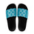 Hawaiian Quilt Pattern Slide Sandals Teal Hawaii Culture Tropical - Polynesian Pride