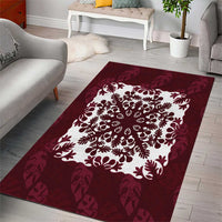 Palm Leaf Quilt Pattern Area Rug Hawaii Culture Floral - Polynesian Pride