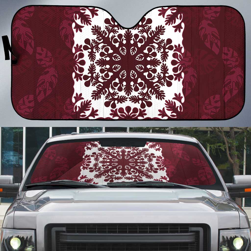 Palm Leaf Quilt Pattern Auto Sun Shade Hawaii Culture Floral - Polynesian Pride