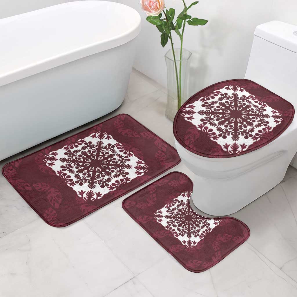 Palm Leaf Quilt Pattern Bathroom Set Hawaii Culture Floral - Polynesian Pride