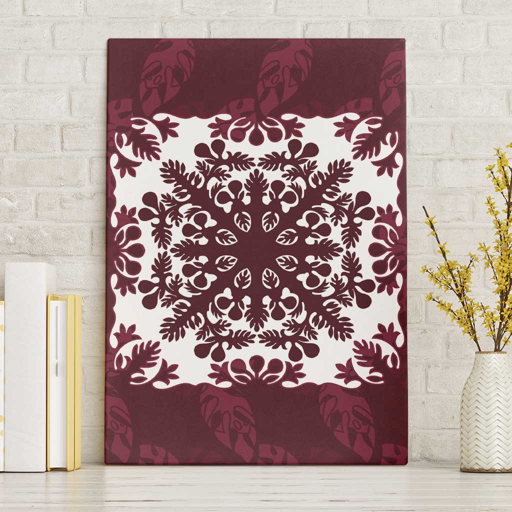 Palm Leaf Quilt Pattern Canvas Wall Art Hawaii Culture Floral - Polynesian Pride