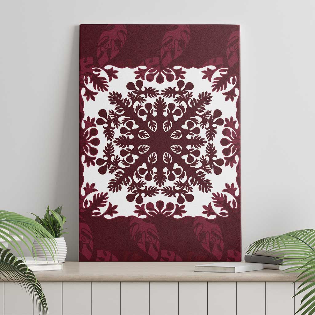 Palm Leaf Quilt Pattern Canvas Wall Art Hawaii Culture Floral - Polynesian Pride