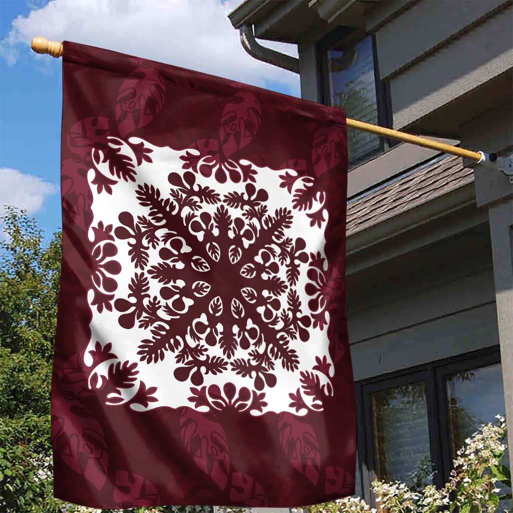 Palm Leaf Quilt Pattern Garden Flag Hawaii Culture Floral - Polynesian Pride