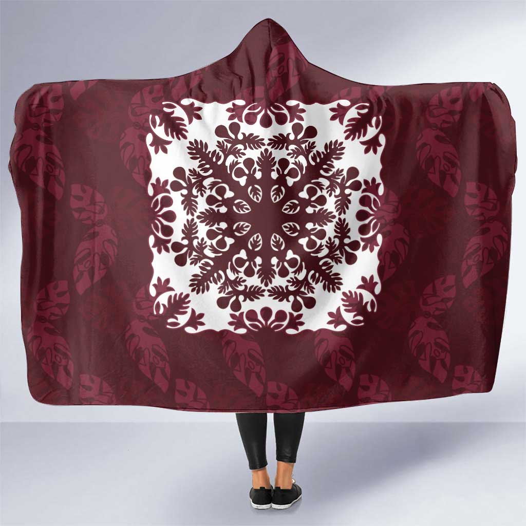 Palm Leaf Quilt Pattern Hooded Blanket Hawaii Culture Floral - Polynesian Pride