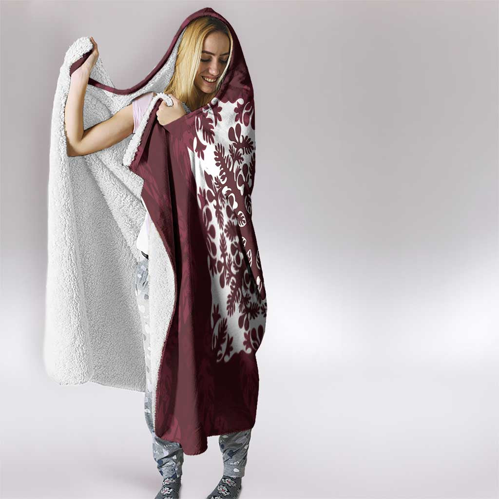 Palm Leaf Quilt Pattern Hooded Blanket Hawaii Culture Floral - Polynesian Pride