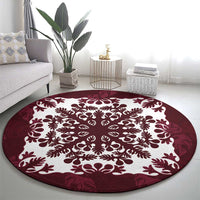 Palm Leaf Quilt Pattern Round Carpet Hawaii Culture Floral - Polynesian Pride