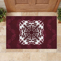 Palm Leaf Quilt Pattern Rubber Doormat Hawaii Culture Floral - Polynesian Pride