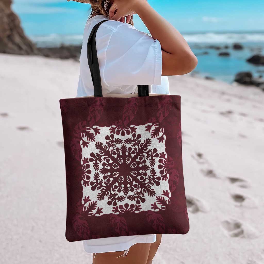 Palm Leaf Quilt Pattern Tote Bag Hawaii Culture Floral - Polynesian Pride