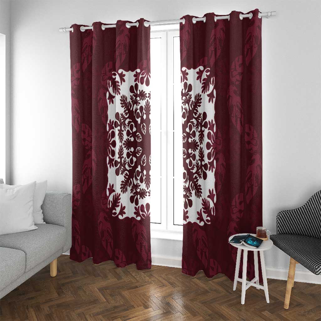 Palm Leaf Quilt Pattern Window Curtain Hawaii Culture Floral - Polynesian Pride