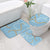 Blue Tropical Floral Palaka Bathroom Set Hawaiian Quilt Pattern - Polynesian Pride