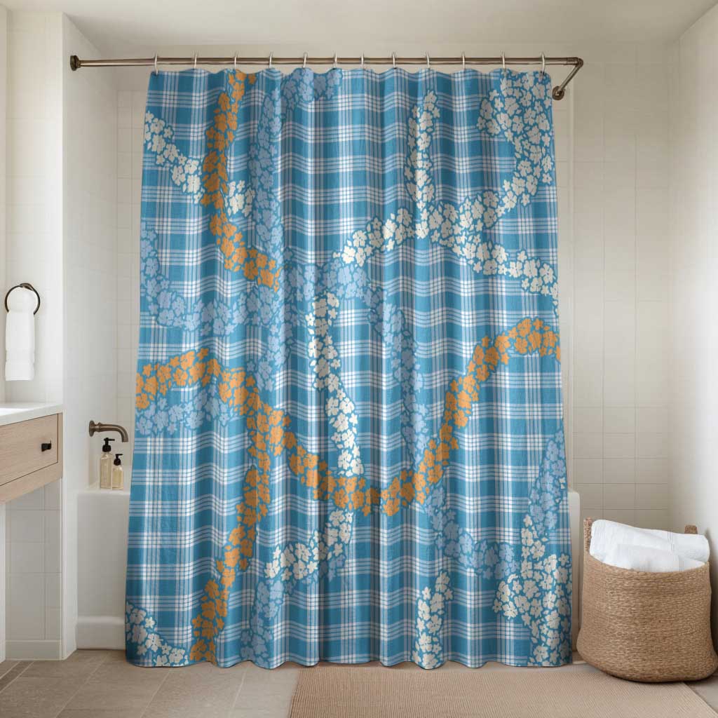 Blue Tropical Floral Palaka Bathroom Set Hawaiian Quilt Pattern - Polynesian Pride