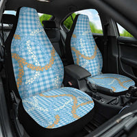 Blue Tropical Floral Palaka Car Seat Cover Hawaiian Quilt Pattern - Polynesian Pride