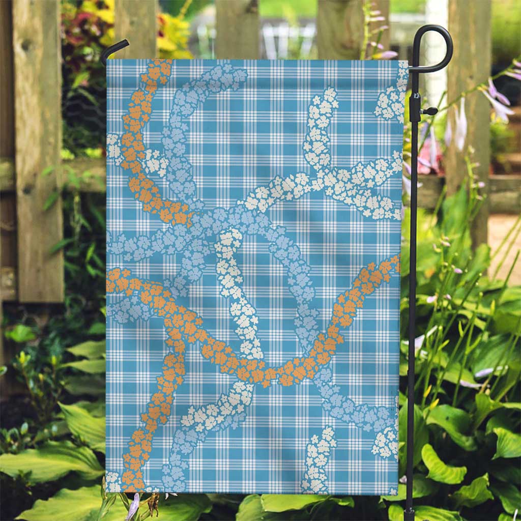 Blue Tropical Floral Palaka Garden Flag Hawaiian Quilt Pattern - Polynesian Pride