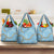 Blue Tropical Floral Palaka Grocery Bag Hawaiian Quilt Pattern - Polynesian Pride