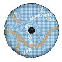 Blue Tropical Floral Palaka Spare Tire Cover Hawaiian Quilt Pattern - Polynesian Pride