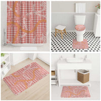 Pink Tropical Floral Palaka Bathroom Set Hawaiian Quilt Pattern - Polynesian Pride