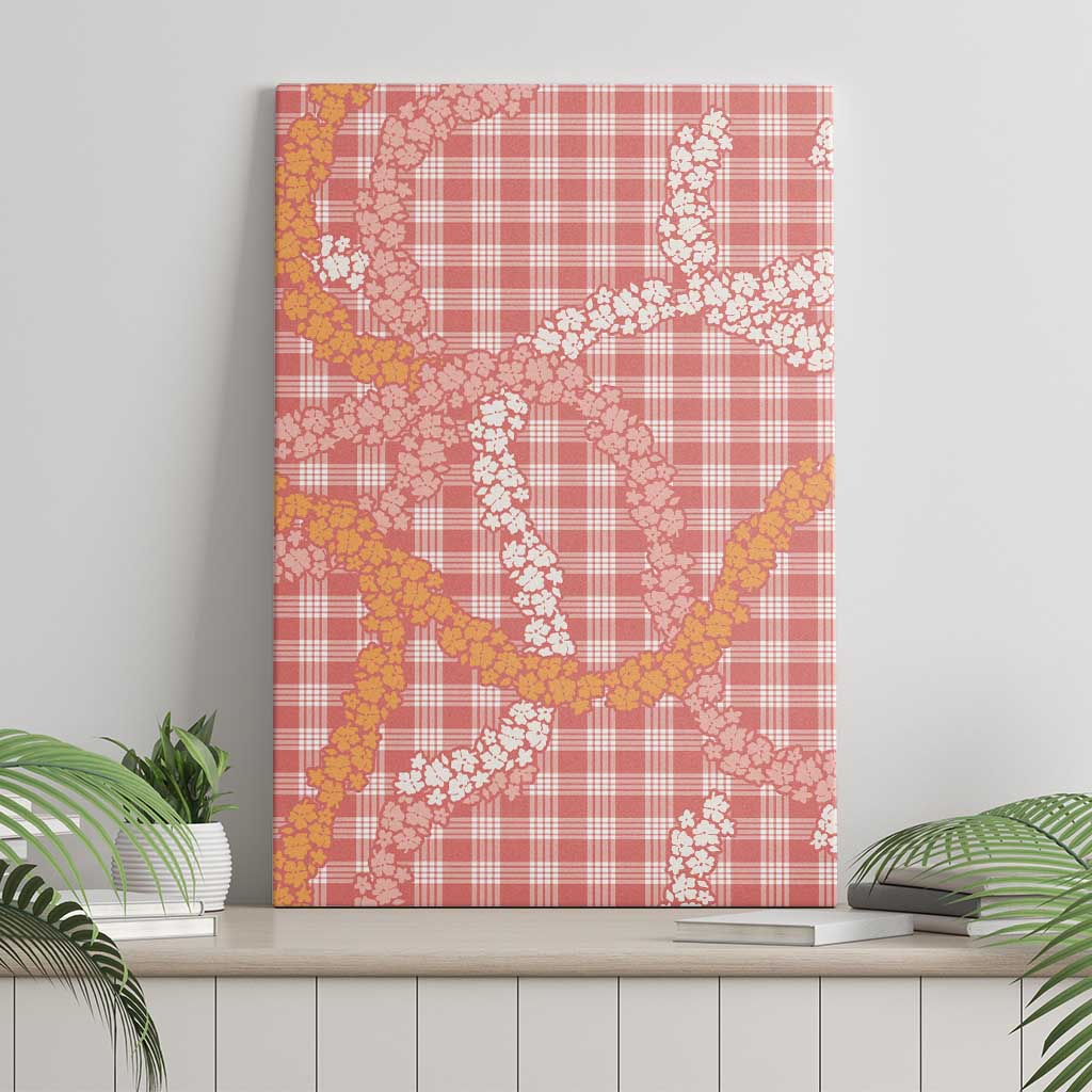 Pink Tropical Floral Palaka Canvas Wall Art Hawaiian Quilt Pattern - Polynesian Pride