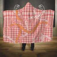 Pink Tropical Floral Palaka Hooded Blanket Hawaiian Quilt Pattern - Polynesian Pride