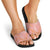 Pink Tropical Floral Palaka Slide Sandals Hawaiian Quilt Pattern - Polynesian Pride