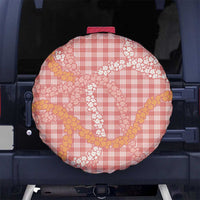 Pink Tropical Floral Palaka Spare Tire Cover Hawaiian Quilt Pattern - Polynesian Pride