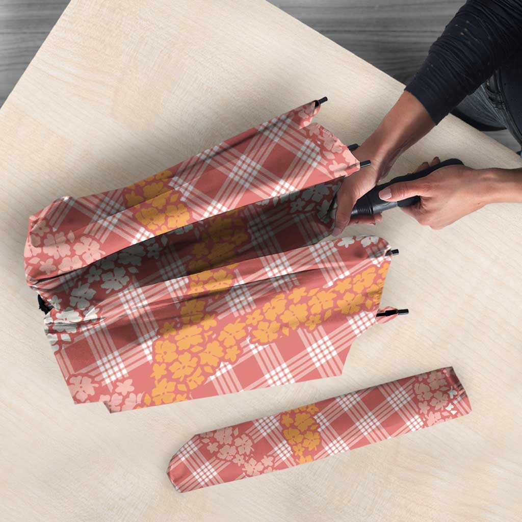 Pink Tropical Floral Palaka Umbrella Hawaiian Quilt Pattern - Polynesian Pride