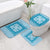 Blue Ulu Palaka Quilt Pattern Bathroom Set Hawaii Culture Breadfruit - Polynesian Pride