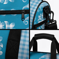 Blue Ulu Palaka Quilt Pattern Duffle Bag Hawaii Culture Breadfruit LT9 - Polynesian Pride