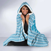 Blue Ulu Palaka Quilt Pattern Hooded Blanket Hawaii Culture Breadfruit - Polynesian Pride