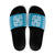 Blue Ulu Palaka Quilt Pattern Slide Sandals Hawaii Culture Breadfruit - Polynesian Pride