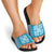 Blue Ulu Palaka Quilt Pattern Slide Sandals Hawaii Culture Breadfruit - Polynesian Pride