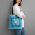 Blue Ulu Palaka Quilt Pattern Tote Bag Hawaii Culture Breadfruit - Polynesian Pride