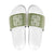 Green Ulu Palaka Quilt Pattern Slide Sandals Hawaii Culture Breadfruit - Polynesian Pride