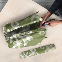 Green Ulu Palaka Quilt Pattern Umbrella Hawaii Culture Breadfruit - Polynesian Pride