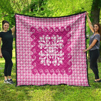 Pink Ulu Palaka Quilt Pattern Quilt Hawaii Culture Breadfruit - Polynesian Pride