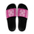 Pink Ulu Palaka Quilt Pattern Slide Sandals Hawaii Culture Breadfruit - Polynesian Pride