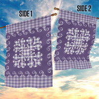 Purple Ulu Palaka Quilt Pattern Garden Flag Hawaii Culture Breadfruit - Polynesian Pride