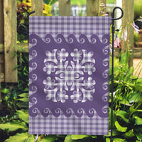 Purple Ulu Palaka Quilt Pattern Garden Flag Hawaii Culture Breadfruit - Polynesian Pride