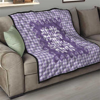 Purple Ulu Palaka Quilt Pattern Quilt Hawaii Culture Breadfruit - Polynesian Pride