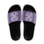 Purple Ulu Palaka Quilt Pattern Slide Sandals Hawaii Culture Breadfruit - Polynesian Pride