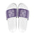 Purple Ulu Palaka Quilt Pattern Slide Sandals Hawaii Culture Breadfruit - Polynesian Pride