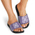 Purple Ulu Palaka Quilt Pattern Slide Sandals Hawaii Culture Breadfruit - Polynesian Pride