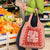 Red Ulu Palaka Quilt Pattern Grocery Bag Hawaii Culture Breadfruit - Polynesian Pride