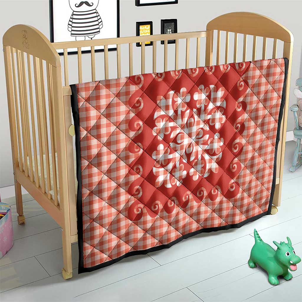 Red Ulu Palaka Quilt Pattern Quilt Hawaii Culture Breadfruit - Polynesian Pride