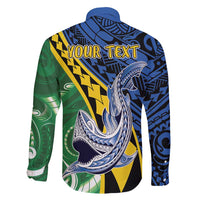 Personalised Crocodile and Shark Solomon Islands Family Matching Tank Maxi Dress and Hawaiian Shirt Polynesian Tribal Tattoo