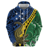 Personalised Crocodile and Shark Solomon Islands Hoodie Polynesian Tribal Tattoo