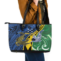 Personalised Crocodile and Shark Solomon Islands Leather Tote Bag Polynesian Tribal Tattoo LT9 - Polynesian Pride