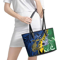Personalised Crocodile and Shark Solomon Islands Leather Tote Bag Polynesian Tribal Tattoo LT9 - Polynesian Pride