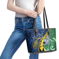 Personalised Crocodile and Shark Solomon Islands Leather Tote Bag Polynesian Tribal Tattoo LT9 - Polynesian Pride