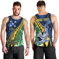Personalised Crocodile and Shark Solomon Islands Men Tank Top Polynesian Tribal Tattoo