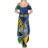 Personalised Crocodile and Shark Solomon Islands Summer Maxi Dress Polynesian Tribal Tattoo